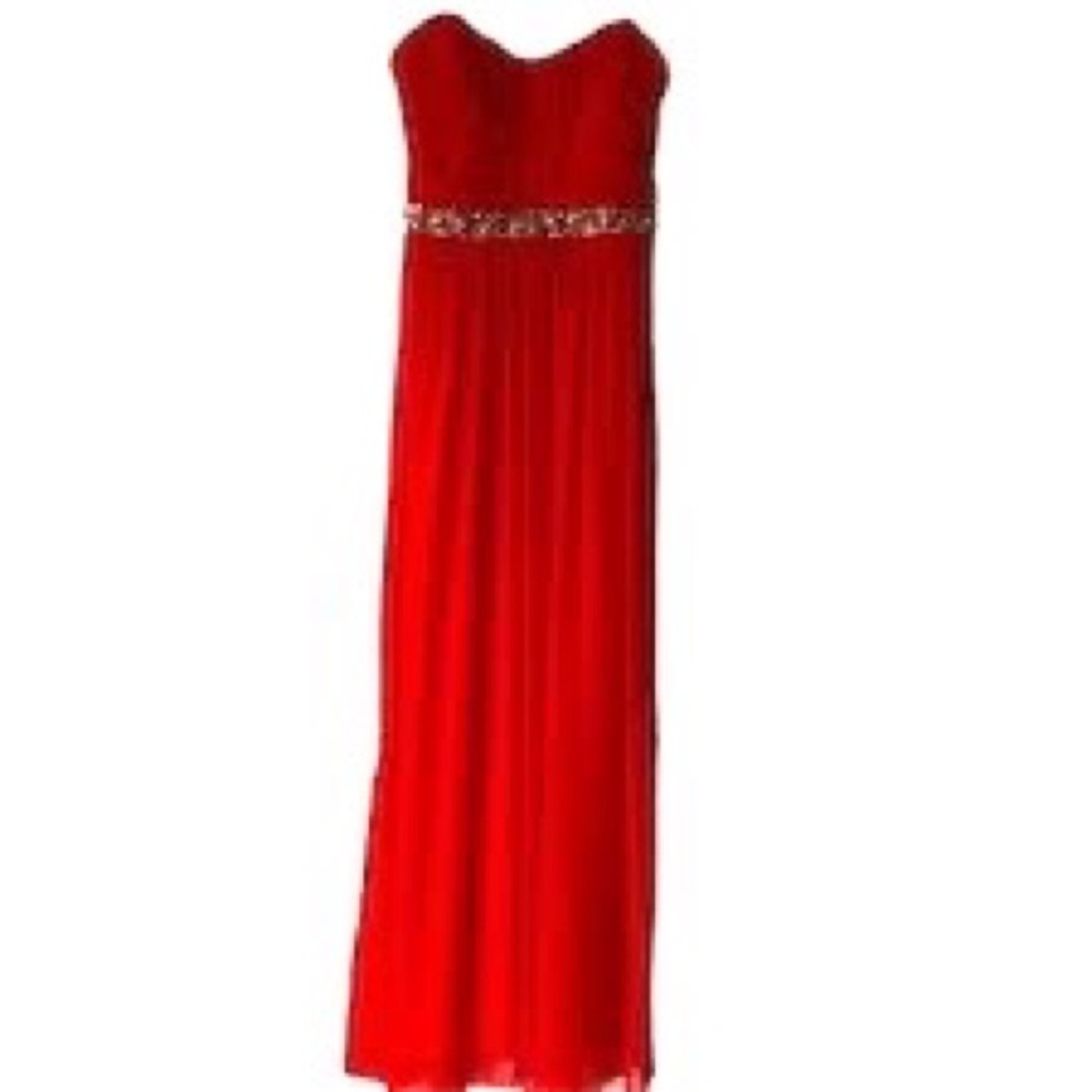Women Juniors Red Lace Formal Party Bridesmaid Prom Long Maxi Dress Crystals, 7